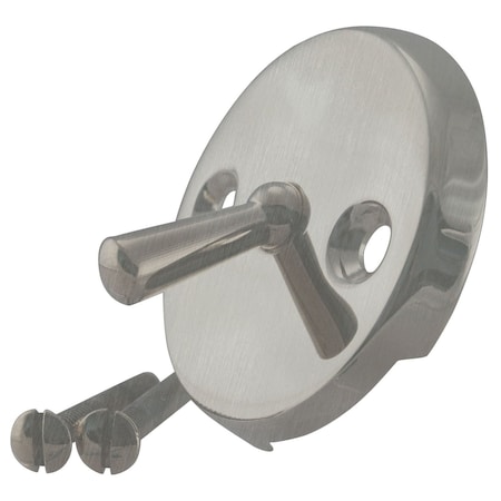 Westbrass 3-1/8" Two-Hole Trip Lever Overflow Face Plate and Screws in Stainless Steel D330-20